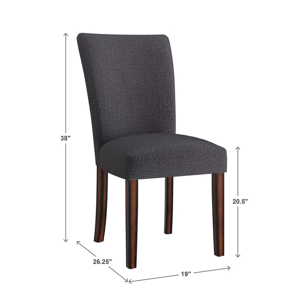 Wingston Wingback Upholstered Dining Chair Set with Espresso Rubberwood Legs