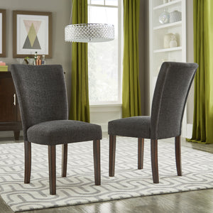 Wingston Wingback Upholstered Dining Chair Set with Espresso Rubberwood Legs