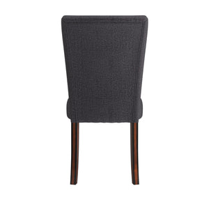 Wingston Wingback Upholstered Dining Chair Set with Espresso Rubberwood Legs