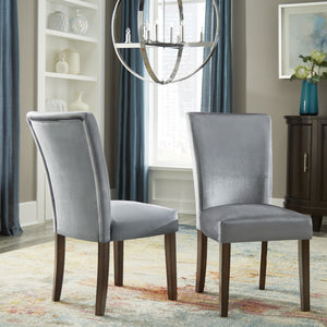 Wingston Upholstered Wingback Dining Chair Set with Solid Wood Legs