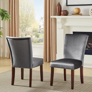 Wingston Upholstered Wingback Dining Chair Set with Solid Wood Legs