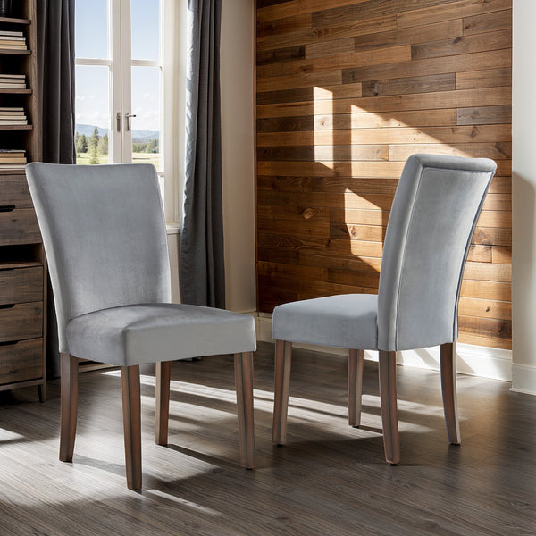 Wingston Upholstered Wingback Dining Chair Set with Solid Wood Legs