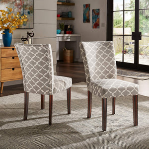 Wingston Trellis Upholstered Dining Chair Rubberwood Frame Espresso Finish