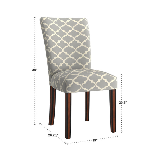Wingston Trellis Upholstered Dining Chair Rubberwood Frame Espresso Finish