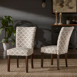 Wingston Trellis Upholstered Dining Chair Rubberwood Frame Espresso Finish