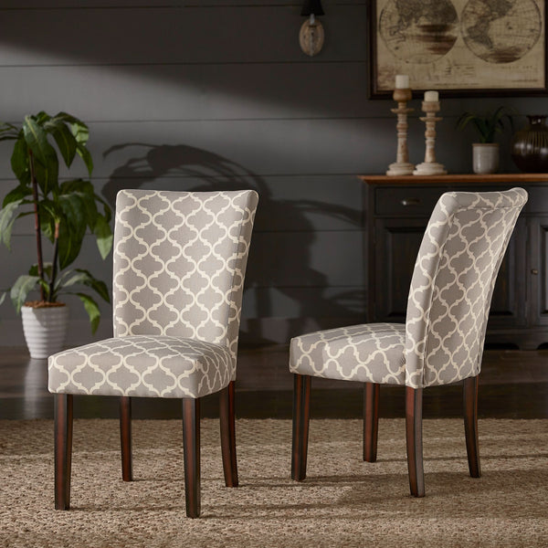 Wingston Trellis Upholstered Dining Chair Rubberwood Frame Espresso Finish