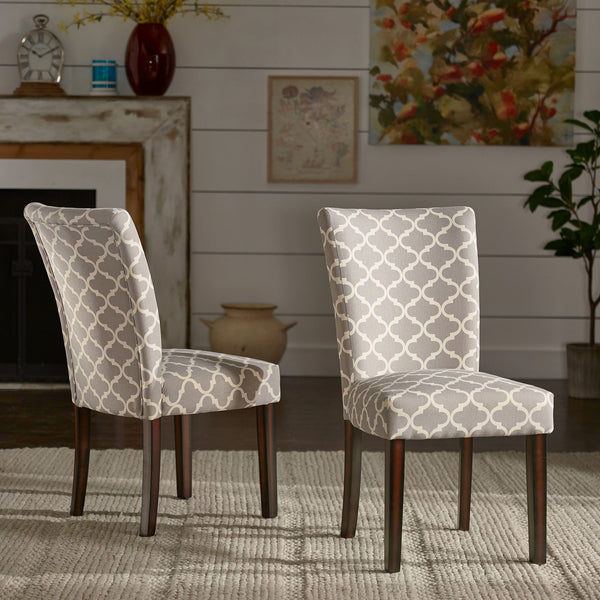 Wingston Trellis Upholstered Dining Chair Rubberwood Frame Espresso Finish