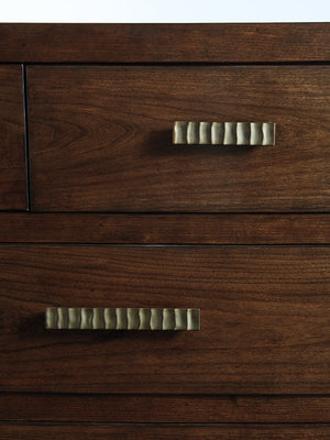 Lexington Radcliffe Dresser - Contemporary Mocha Finish With Convex Front And Elegant Silver Accents For Style Carrillo  721-233