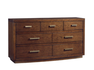 Lexington Radcliffe Dresser - Contemporary Mocha Finish With Convex Front And Elegant Silver Accents For Style Carrillo  721-233