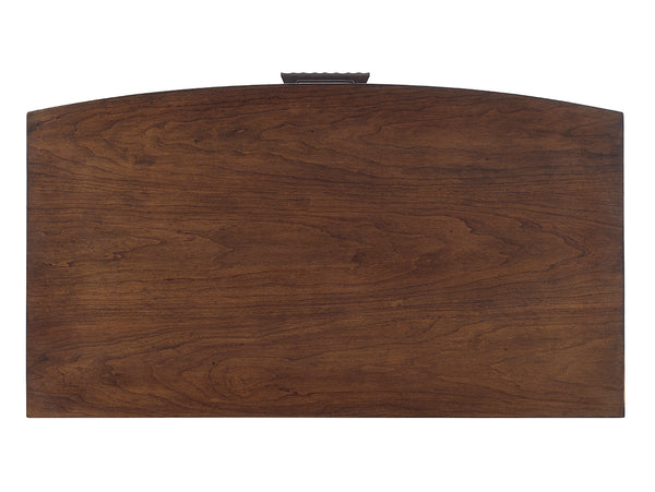 Lexington Verdes Nightstand: Contemporary Mocha Finish With Elegant Convex Design And Silver-leaf Accents Carrillo  721-621