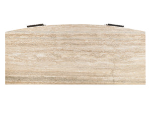 Lexington Pershing Bachelor's Chest: Contemporary Elegance With Silver Travertine Top And Cathedral Cherry Finish Carrillo  721-624