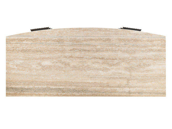 Lexington Pershing Bachelor's Chest: Contemporary Elegance With Silver Travertine Top And Cathedral Cherry Finish Carrillo  721-624