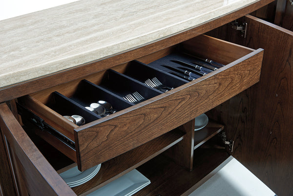 Lexington Mariposa Buffet - Elegant Contemporary Design With Silver Travertine Top And Ample Storage Solutions Carrillo  721-852