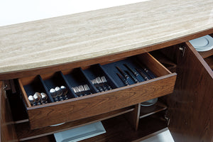 Lexington Mariposa Buffet - Elegant Contemporary Design With Silver Travertine Top And Ample Storage Solutions Carrillo  721-852