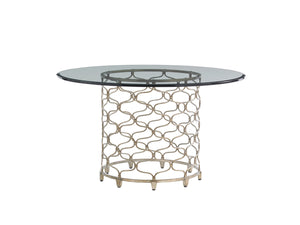 Lexington Bollinger Round Dining Table - Contemporary Elegance With Mocha Finish And Silver Leaf Base Design Carrillo  721-875-54c