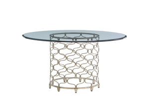 Lexington Bollinger Round Dining Table - Contemporary Elegance With Mocha Finish And Silver Leaf Base Design Carrillo  721-875-60c