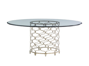 Lexington Bollinger Round Dining Table - Contemporary Elegance With Mocha Finish And Silver Leaf Base Design Carrillo  721-875-72c