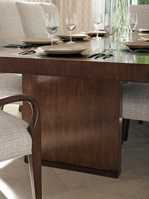 Lexington San Lorenzo Dining Table - Elegant Contemporary Design With Mocha Finish & Silver Leaf Accents Carrillo  721-877
