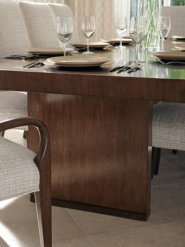 Lexington San Lorenzo Dining Table - Elegant Contemporary Design With Mocha Finish & Silver Leaf Accents Carrillo  721-877