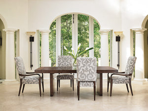 Lexington San Lorenzo Dining Table - Elegant Contemporary Design With Mocha Finish & Silver Leaf Accents Carrillo  721-877