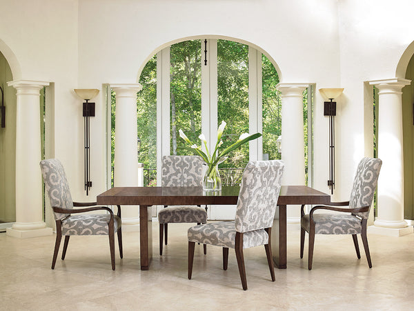 Lexington San Lorenzo Dining Table - Elegant Contemporary Design With Mocha Finish & Silver Leaf Accents Carrillo  721-877