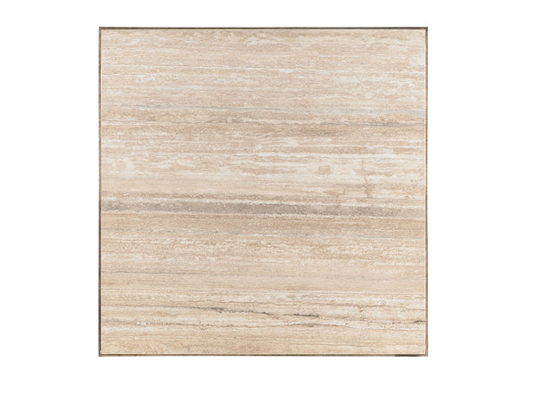 Lexington Stone Canyon Cocktail Table - Contemporary Design With Silver Travertine Top And Elegant Metal Base Carrillo  721-943