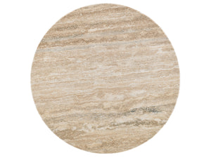 Lexington Glendora Drum Table - Contemporary Mocha-finished Design With Silver Travertine Top And Storage Shelf Carrillo  721-950