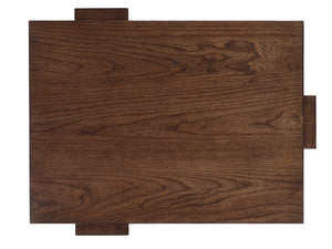 Lexington Esplanade End Table - Contemporary Design With Cathedral Cherry Veneer, Mocha Finish & Silver Accents Carrillo  721-957