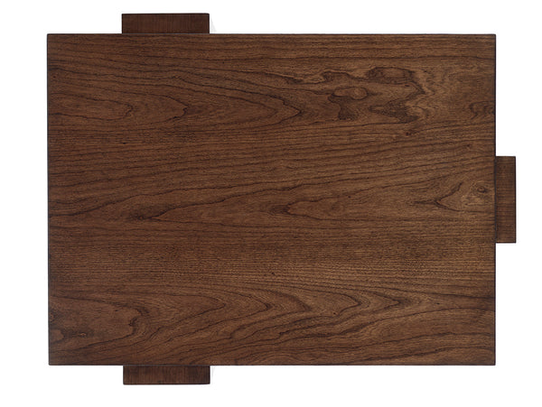 Lexington Esplanade End Table - Contemporary Design With Cathedral Cherry Veneer, Mocha Finish & Silver Accents Carrillo  721-957