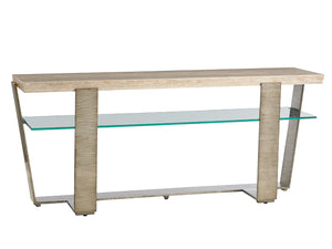 Lexington Griffith Park Console - Contemporary Design With Elegant Silver Leaf Base And Luxurious Travertine Top Carrillo  721-967