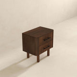 English Elm Ashcroft Furniture - Logan Mid Century Modern Walnut Nightstand Bed Side Tables With 2 Drawers