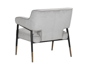 Sunpan DEROME Mid-Century Modern Lounge Chair in Polo Club Stone - Stylish, Durable, and Easy Care Seating 107315
