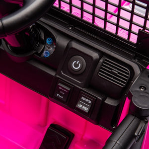 English Elm 24v Kids Ride on Car with Parental Remote Four Wheel Suspension Led Lights Bluetooth Pink W1578P235081