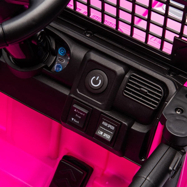 English Elm 24v Kids Ride on Car with Parental Remote Four Wheel Suspension Led Lights Bluetooth Pink W1578P235081