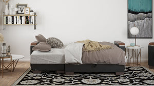 English Elm Primenest Zenaero Convertible Chaise Lounge With Storage - Modern Upholstered Sleeper For Comfort B030P303559-GIGA