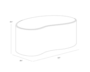 Sunpan ISHIKO Coffee Table - Sculptural Organic Design with Warm Wood-Effect Top & Durable Concrete Base 112580