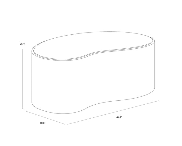 Sunpan ISHIKO Coffee Table - Sculptural Organic Design with Warm Wood-Effect Top & Durable Concrete Base 112580