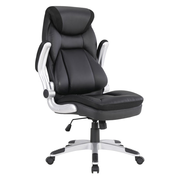 OSP Home Furnishings Exec Bonded Leather Office Chair with Lumbar Support Padded Arms and Ergonomic Tilt ECH17056-EC3