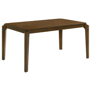 English Elm Warren Rubberwood Rectangular Dining Set Seats Four with Upholstered Chairs Modern B062S01393