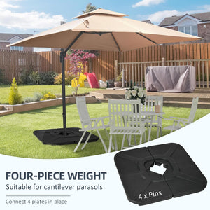 English Elm Outsunny 4-Piece Heavy-Duty Umbrella Base Weights For Offset Umbrellas - Portable, Stackable Design W2225P174168-GIGA