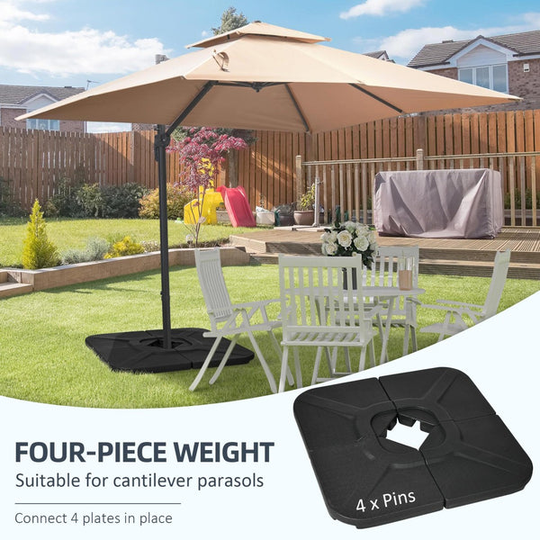 English Elm Outsunny 4-Piece Heavy-Duty Umbrella Base Weights For Offset Umbrellas - Portable, Stackable Design W2225P174168-GIGA