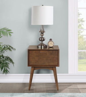 OSP Home Furnishings Copenhagen Accent Table w/Drawer Walnut
