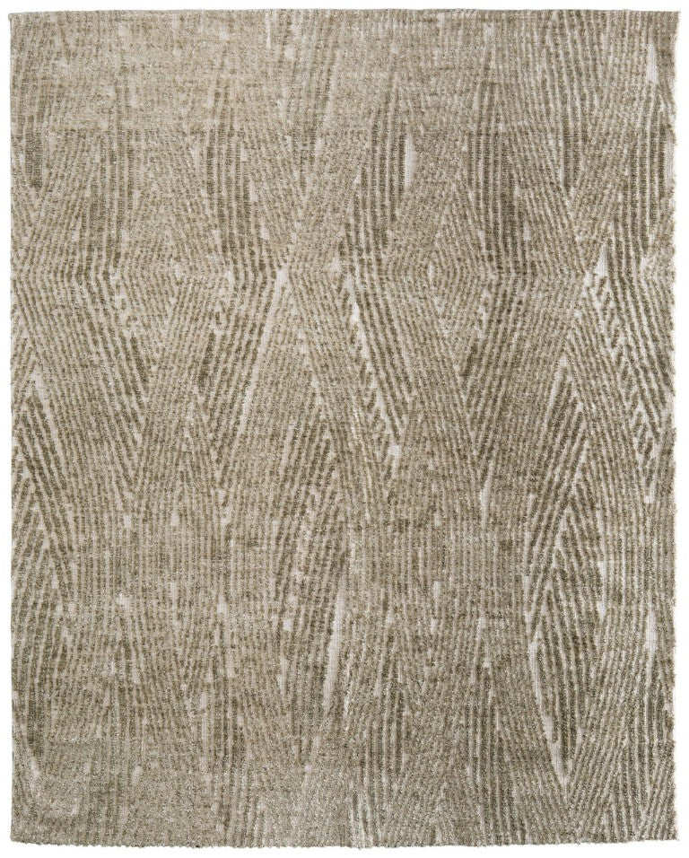 HomeRoots Abstract Polyester Area Rug Power Loomed Stain Resistant Bohemian Accent for Any Room 9' x 13' 722078