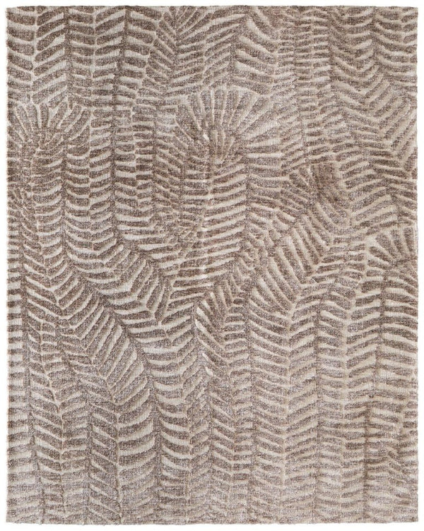 Safari Inspired Animal Print Polyester Area Rug in Neutral Taupe Tones for Living Room Decor