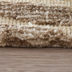 Safari Inspired Animal Print Polyester Area Rug in Neutral Taupe Tones for Living Room Decor