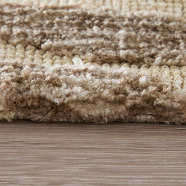 Safari Inspired Animal Print Polyester Area Rug in Neutral Taupe Tones for Living Room Decor