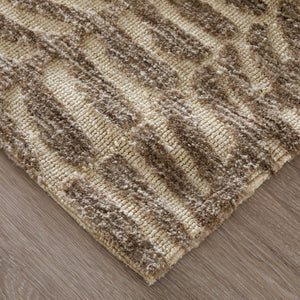 HomeRoots Safari Inspired Animal Print Polyester Area Rug in Neutral Taupe Tones for Living Room Decor 9' x 13' 722083