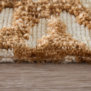 Chevron Area Rug Brown Tan Polyester Weave Stain Resistant for Living Room or Bedroom