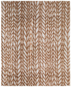 HomeRoots Chevron Area Rug Brown Tan Polyester Weave Stain Resistant for Living Room or Bedroom 5' x 8' 722086