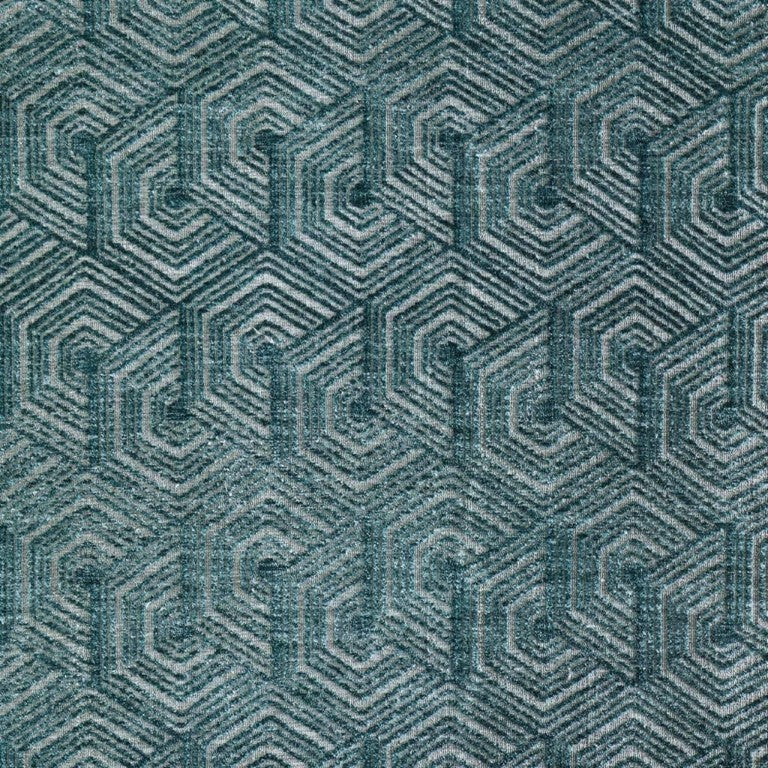 HomeRoots 5 X 8 Geometric Polyester Area Rug Power Loomed Blue Ivory for Living Rooms 722096